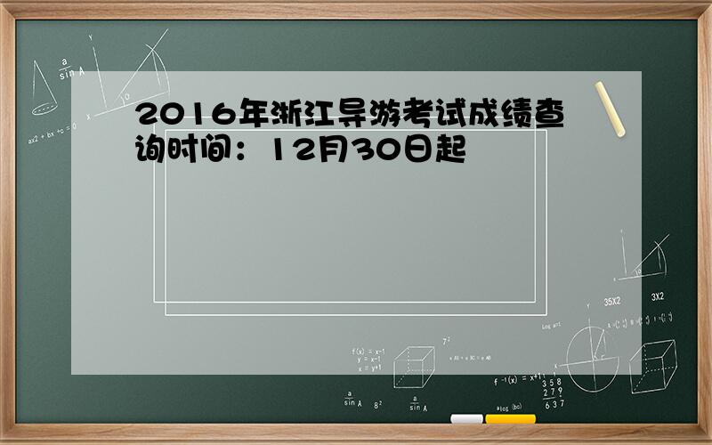 2016年浙江导游考试成绩查询时间：12月30日起
