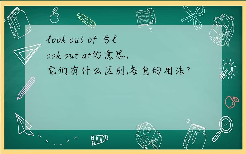 look out of 与look out at的意思,它们有什么区别,各自的用法?