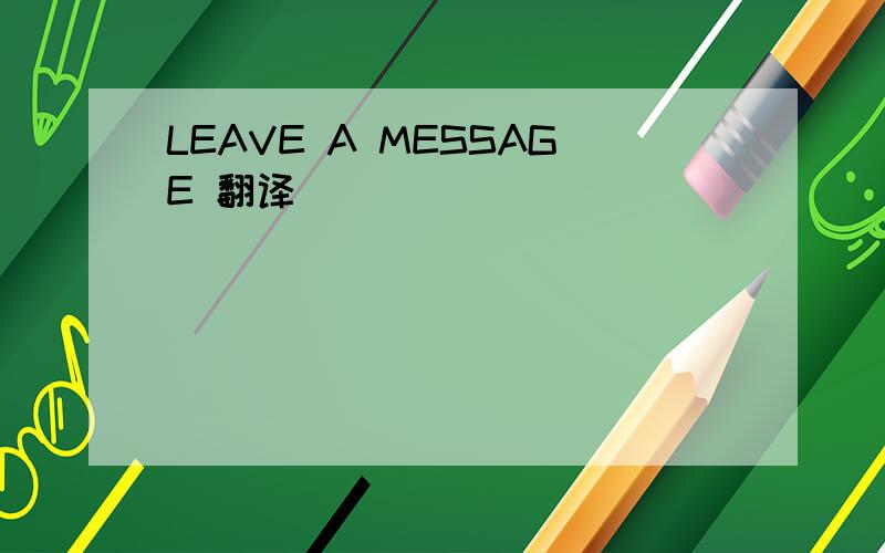 LEAVE A MESSAGE 翻译