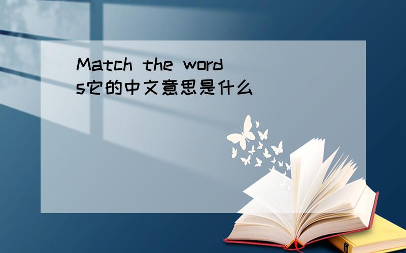 Match the words它的中文意思是什么