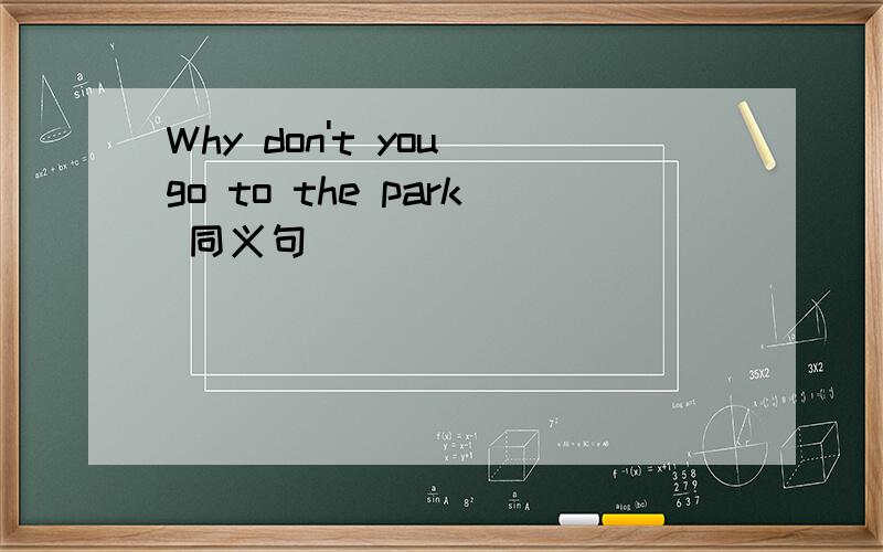 Why don't you go to the park 同义句
